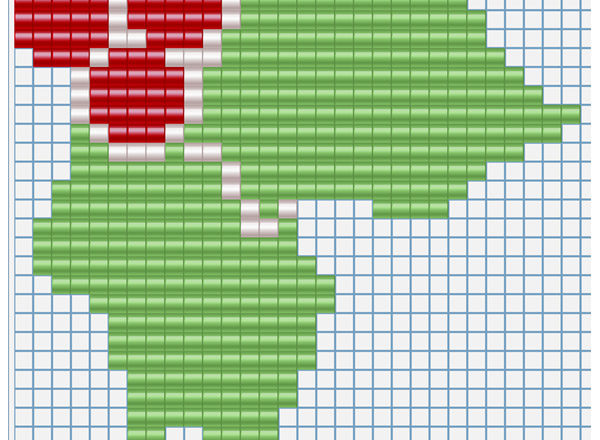 Free fusion beads pattern for children Christmas holly