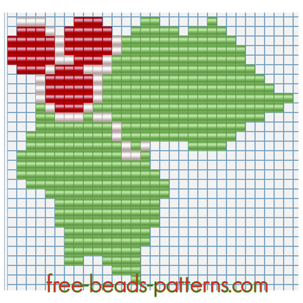 Free fusion beads pattern for children Christmas holly