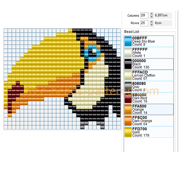 Free perler beads pattern colored toucan bird baby toys idea Hama beads Quercetti Playbox