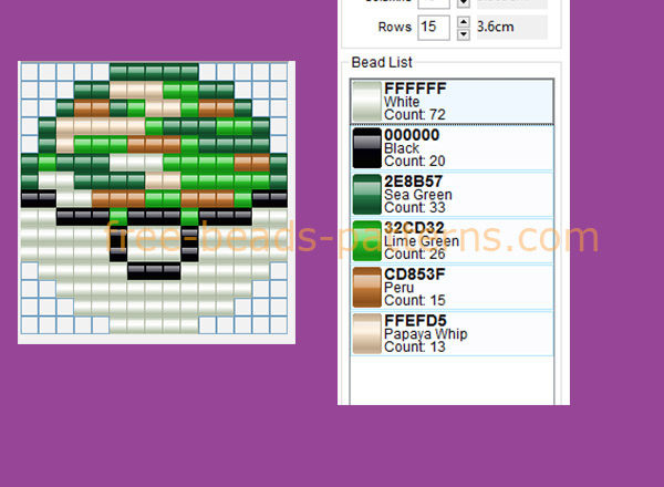 Free perler beads pattern download Safari Ball Pokemon 15 x 15