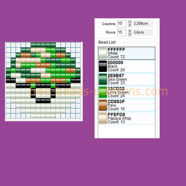 Free perler beads pattern download Safari Ball Pokemon 15 x 15