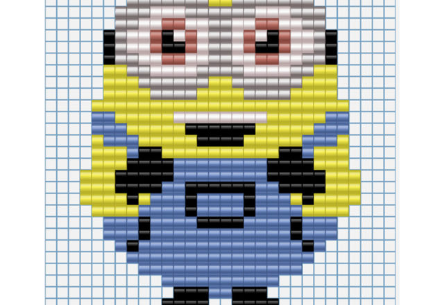 Free perler beads patterns Minions Despicable Me Funny Minion Bob