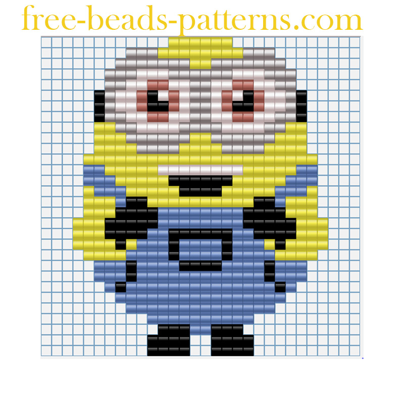 Free perler beads patterns Minions Despicable Me Funny Minion Bob