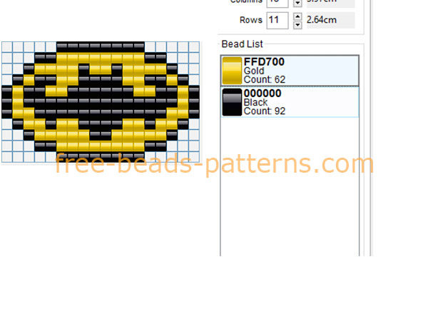 Free perler beads pony beads seed beads pattern Batman logo 18 x 11 2 colors