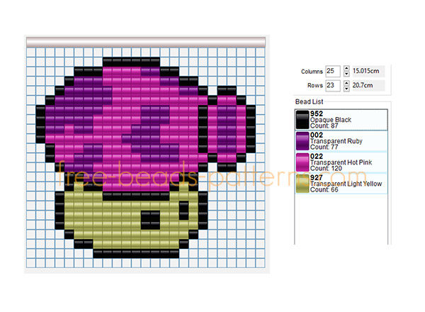 Fume Shroom Plants vs Zombies character free Hama Beads Pyssla pattern download