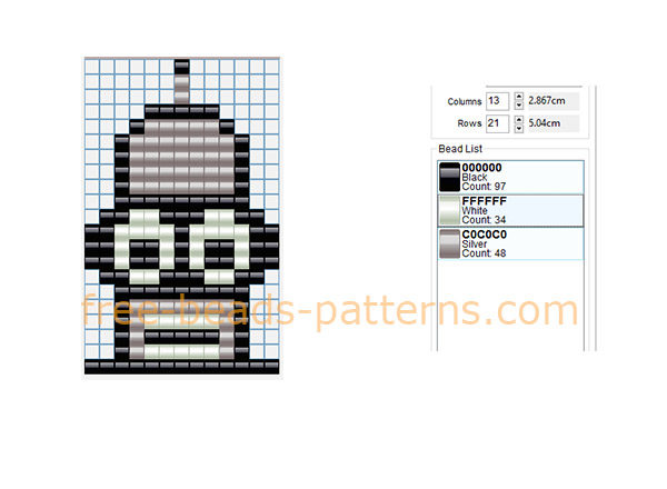 Futurama cartoon Bender face free sprite beads perler beads Hama Beads pattern