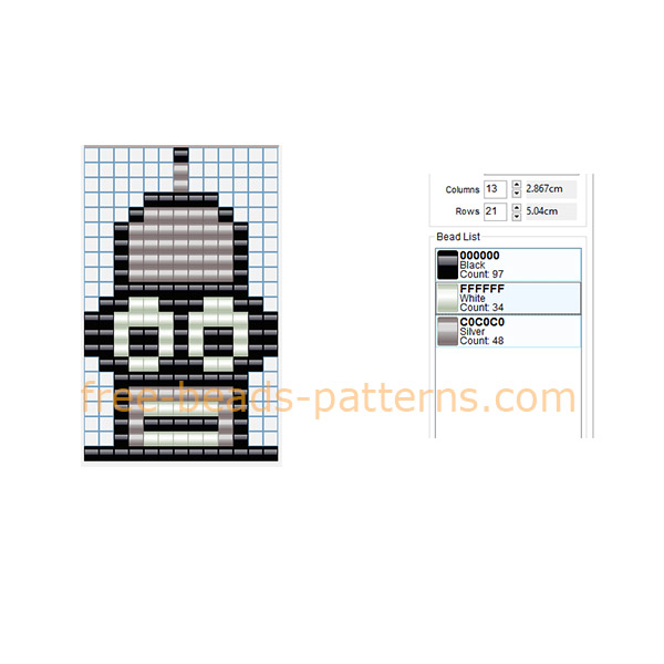 Futurama cartoon Bender face free sprite beads perler beads Hama Beads pattern