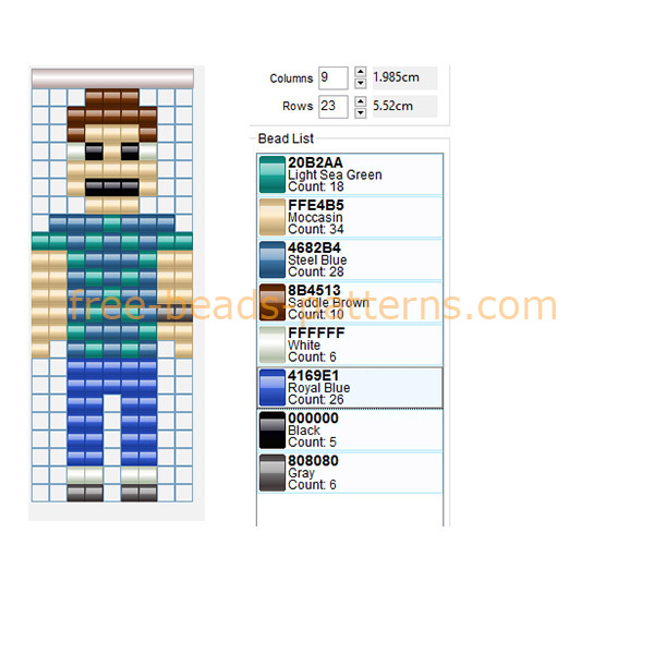 GTA Vice City Tommy Vercetti free perler beads pattern design download