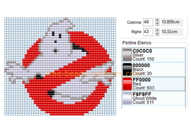 Ghostbusters logo free Hama Beads perler beads pattern big size download