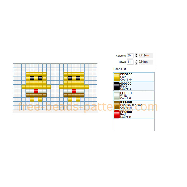 Girl earrings with Spongebob Squarepants free Hama Beads Pyssla perler beads sprite beads pattern