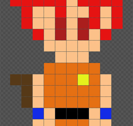 Goku - Dragonball Z, 8 Bit Pixel Art, Perler Bead, Minecraft