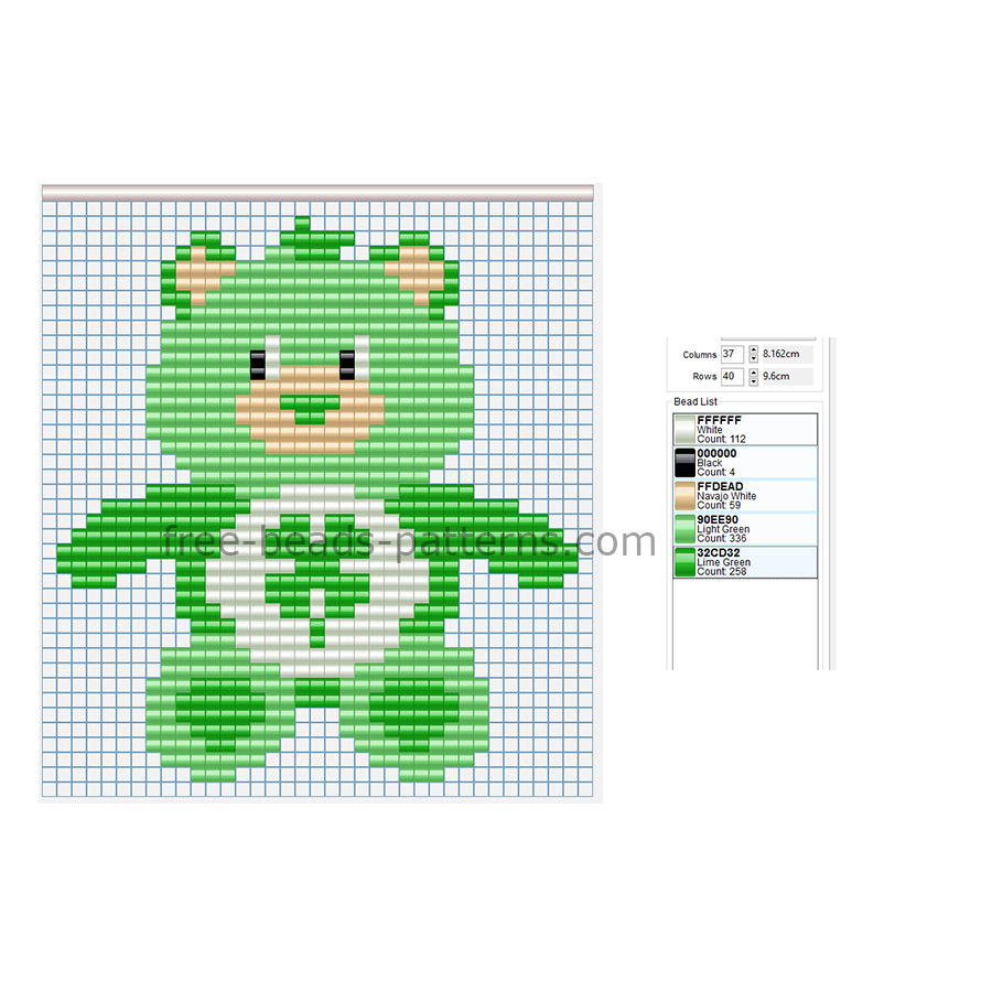 Good Luck Bear Care Bears simple perler beads designs for children