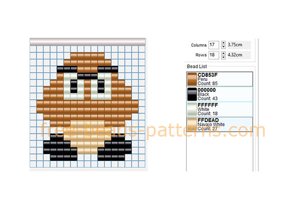 Goomba Super Mario Bros videogames enemy free Hama Beads pattern