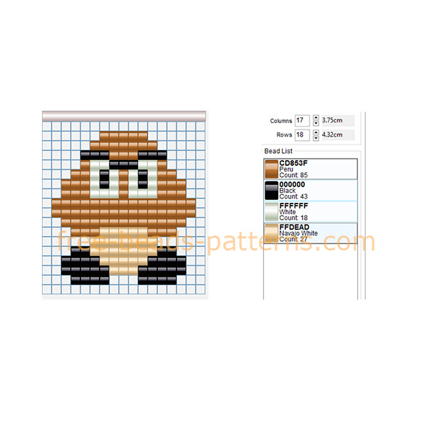 Goomba Super Mario Bros videogames enemy free Hama Beads pattern