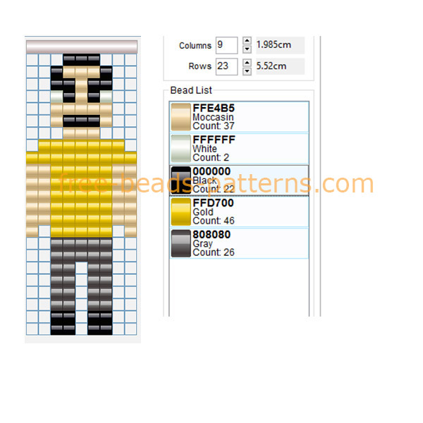 Grand Theft Auto Vice City videogame Gonzalez character free perler beads pattern sprite beads