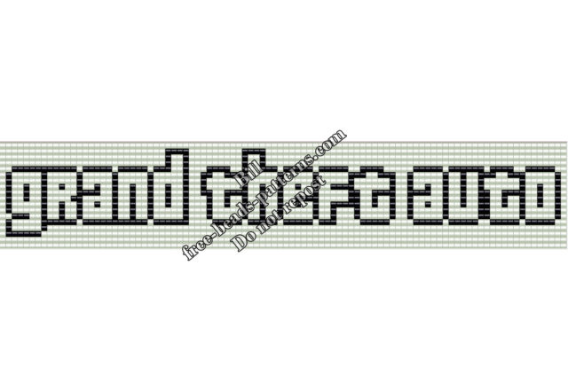 Grand Theft Auto logo free perler beads pattern (1)