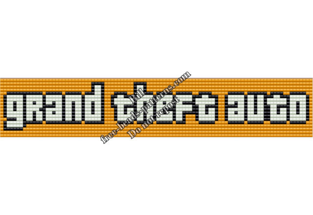 Grand Theft Auto logo free perler beads pattern (2)