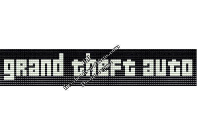 Grand Theft Auto logo free perler beads pattern (3)