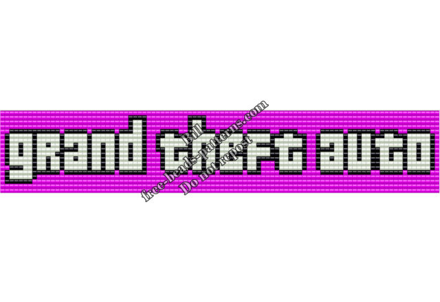 Grand Theft Auto logo free perler beads pattern (4)