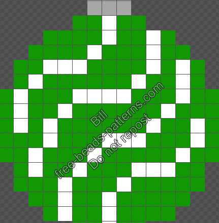 Green Christmas Ball made with Hama Beads Perler free pattern