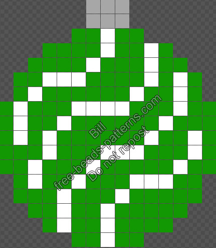 Green Christmas Ball made with Hama Beads Perler free pattern