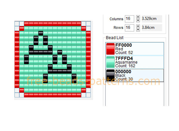 Green and red initials A A free Hama Beads pattern download