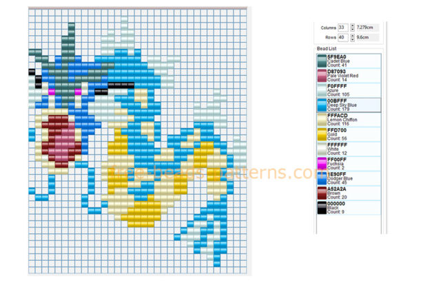 Gyarados Pokemon number 130 free Hama Beads Pyssla fuse beads pattern download