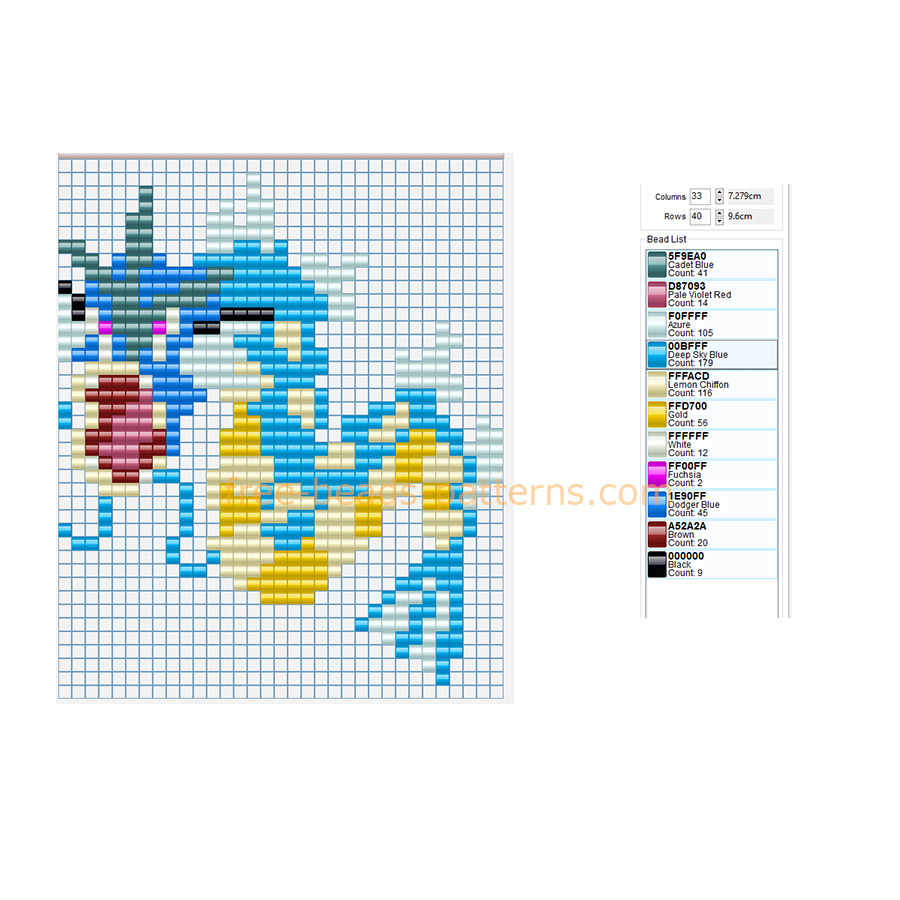 Gyarados Pokemon number 130 free Hama Beads Pyssla fuse beads pattern download