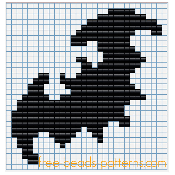 Halloween bat free perler beads Pyssla pattern for children