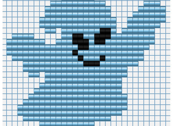 Halloween ghost free Hama Beads Pyssla pixel art pattern for children