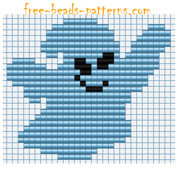 Halloween ghost free Hama Beads Pyssla pixel art pattern for children