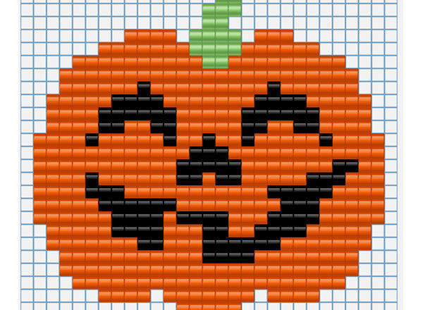 Halloween pumpkin free fusion beads seed beads pattern for children
