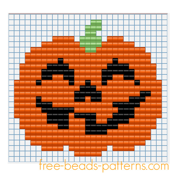 Halloween pumpkin free fusion beads seed beads pattern for children