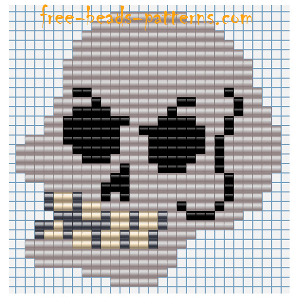 Halloween skull free pony beads seeds beads perler beads pattern for children