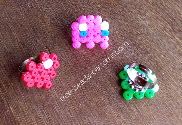 Hama Beads Perler rings work photos by Bill (2)