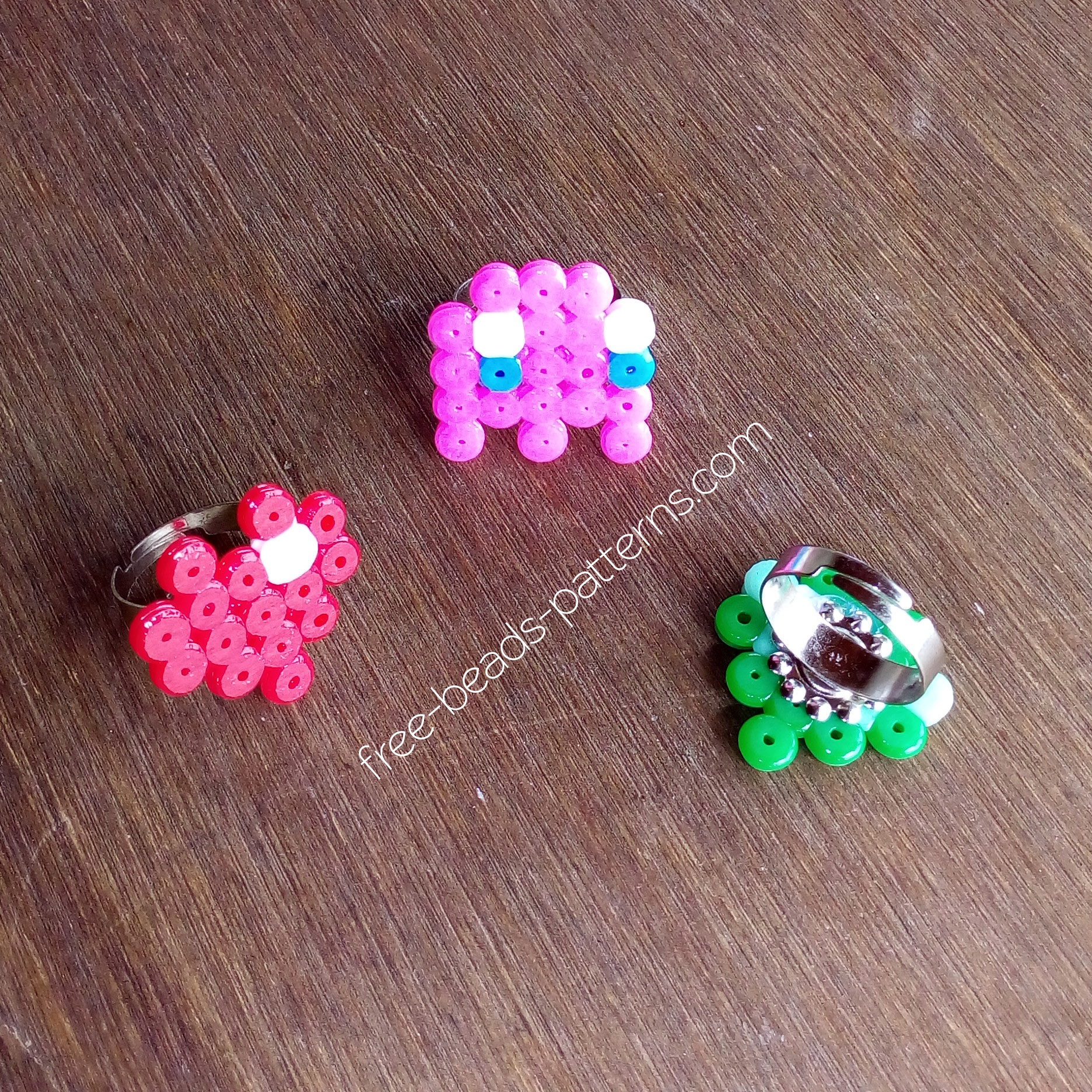 Hama Beads Perler rings work photos by Bill (2)