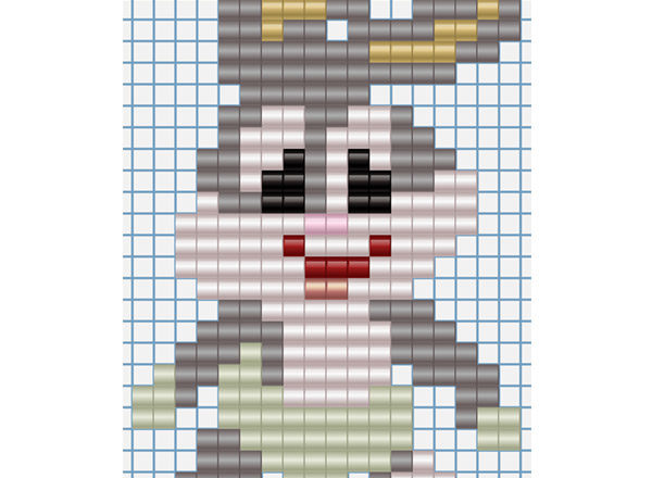 Hama Beads Pyssla fusion beads design for children Baby Bugs Bunny