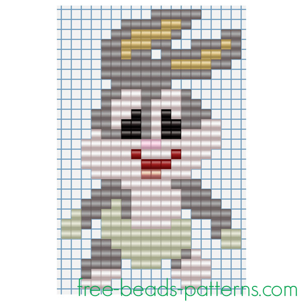 Hama Beads Pyssla fusion beads design for children Baby Bugs Bunny