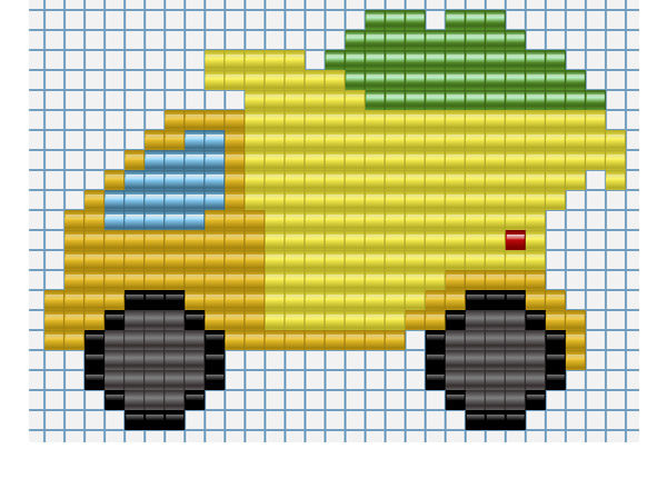 Hama Beads Pyssla pattern for children baby toy truck