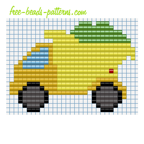 Hama Beads Pyssla pattern for children baby toy truck