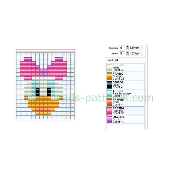 Hama Beads keychain with Disney Daisy Duck