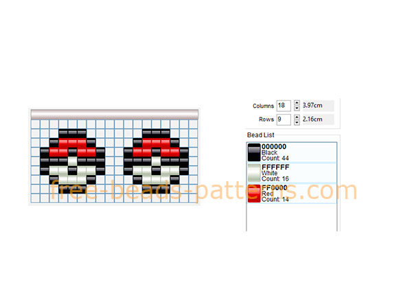 Hama beads earrings with pokeball for girls