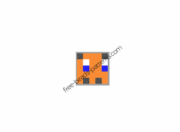 Hama beads ring with orange Pacman ghost free pattern