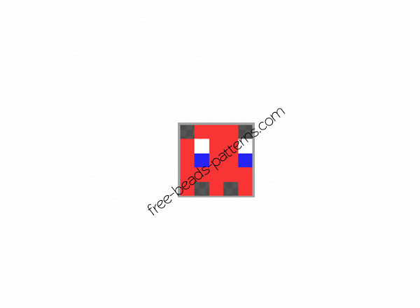 Hama beads ring with red Pacman ghost free pattern