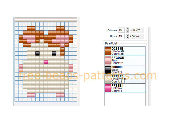 Hamtaro hamster free small Hama Beads perler beads pattern download