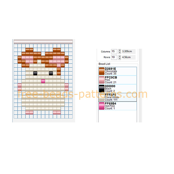 Hamtaro hamster free small Hama Beads perler beads pattern download
