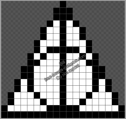 Harry Potter Deathly Hallows free Perler Hama Beads pattern 19x18