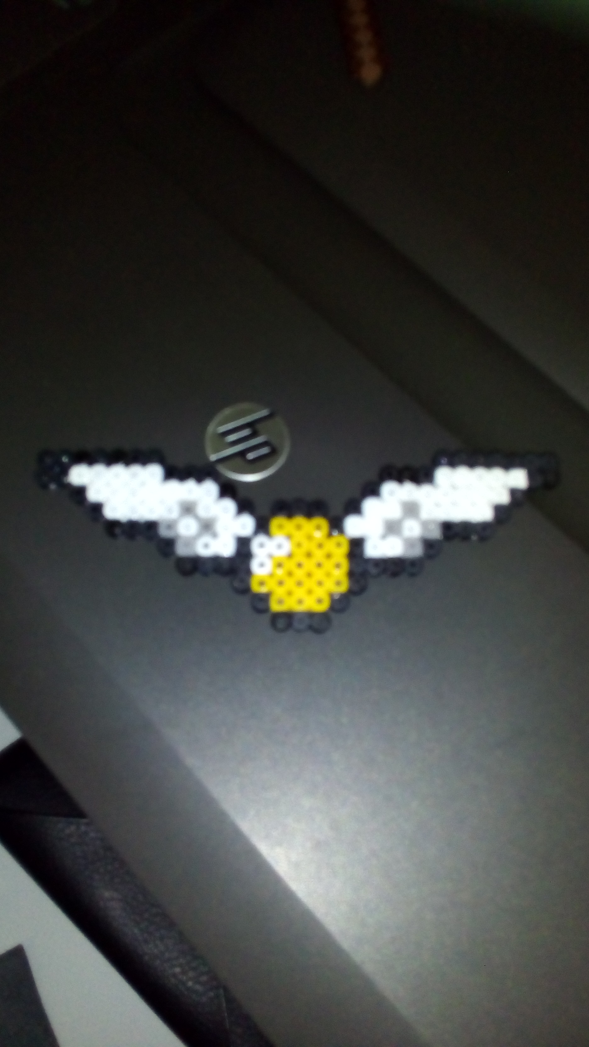 Harry Potter Golden Snitch perler beads work photo