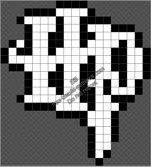 Harry Potter logo free Hama Beads Perler Photopearls black and white 19x21