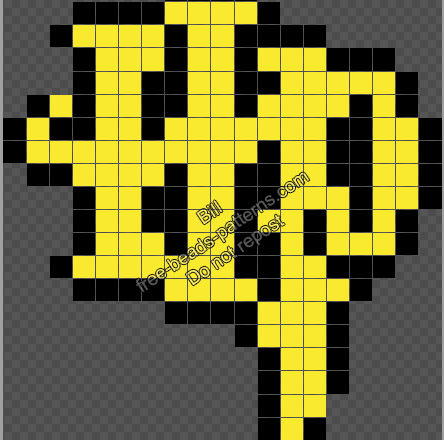 Harry Potter logo free Hama Beads Perler Photopearls black and yellow 19x21